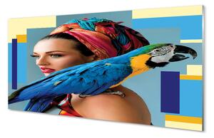 Quadro su vetro acrilico Ara sulla spalla 100x50 cm 2 appendini