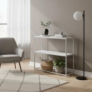 DecHome Consolle Ingresso Design Moderno con Ripiano Aperto Struttura in Acciaio Dimensioni 100x30x87 cm colore Bianco