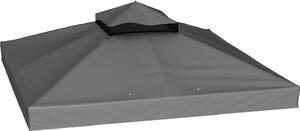 VivaGarden Copertura Gazebo da Giardino 3x3 m UPF30+ Top a 2 Livelli in Poliestere colore Grigio Scuro