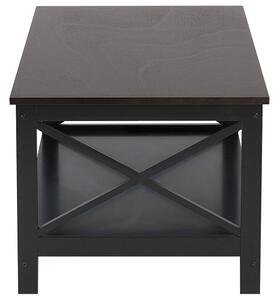 Tavolino da caffè Nero 100 x 55 cm 2 ripiani rettangolare da tavolo in stile moderno Beliani