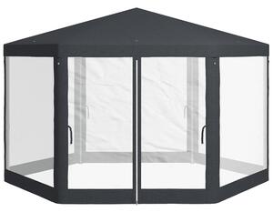 VivaGarden Gazebo da Giardino 4x4 mt in Metallo/Tessuto con Tende colore Grigio