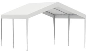 VivaGarden Gazebo da Giardino Tenda Garage Moto Bici 4x4 mt in Acciaio/Tessuto Protezione raggi UV colore Bianco