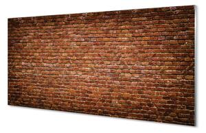 Quadro vetro acrilico Vintage muro di mattoni 100x50 cm 2 appendini