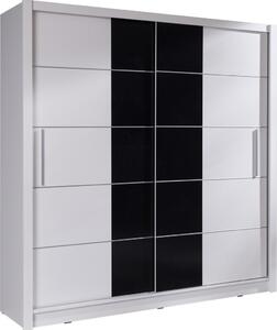 Armadio 2 porte scorrevoli - bianco e nero - Collezione BRESCIA