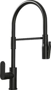 Plados Miscelatore Cucina con Doccetta Rubinetto Monocomando a Canna Alta colore Deep Black NSN6 - HEGO