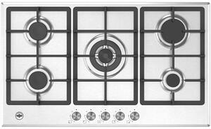 La Germania Piano Cottura 5 Fuochi a Gas Larghezza 86 cm (1 Bruciatore Wok) in Acciaio Inox colore Inox - P905CLAGXV