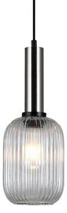 Lampada a sospensione Antiola, nichel satinato-nero, 1xE27x40W, vetro, dimensioni: 113x15x15 cm, IP20, Italux