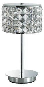 Ideal Lux Roma TL1 lampada tavolo design cromata con elementii in cristallo