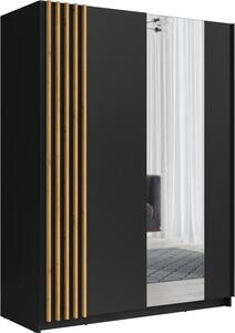 Armadio 2 porte scorrevoli 150 cm - nero e rovere - Collezione VARIA