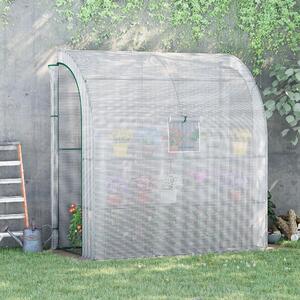VivaGarden Serra da Giardino Addossata a 3 Livelli con Porte e Finestre Avvolgibili in PE e Acciaio 200x100x215 cm colore Verde e Bianco