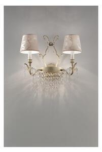 Masiero Glassè A2+1 Lampada da parete classica con paralumi damascati