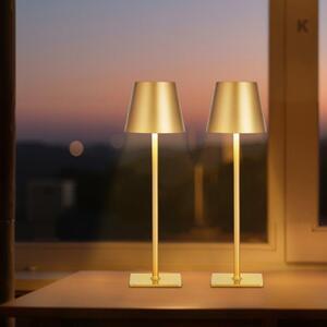 2x lampada da tavolo ricaricabile in oro - lampada da tavolo senza fili - lampada da tavolo pratica ed elegante