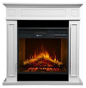 Jefferson - Camino elettrico da terra in legno 89,5x28xH90,5 cm, effetto fiamma