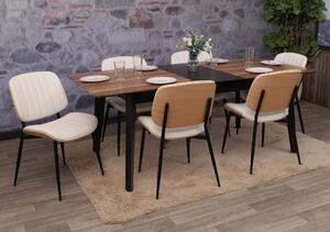 Set di 6 sedie da pranzo HWC-O44, sedia da cucina, in legno curvato in Pelle finta Oeko-Tex ~ naturale, bianco