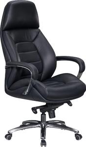 Sedia da ufficio in pelle nera fino a 120 kg | Amstyle