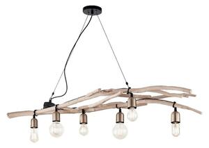 Ideal Lux Driftwood SP6 lampadario classico per sala da pranzo in legno naturale E27 60W