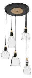 Ideal Lux Gretel SP5 lampadario classico per sala da pranzo in vetro E27 60W