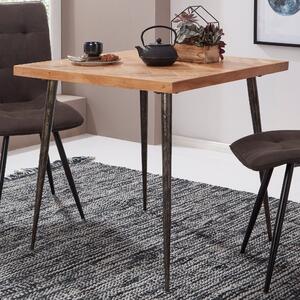 Tavolo da pranzo LODI 80x76x80 cm in legno massiccio di acacia / metallo