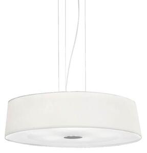 Ideal Lux Hilton SP4 Round Bianco lampadario moderno con paralume in tessuto E27 60W