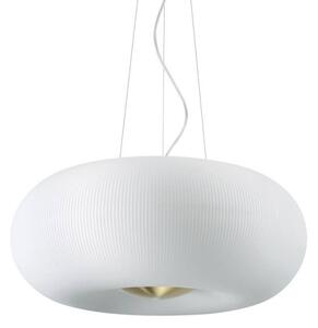 Ideal Lux Arizona SP5 lampadario sospensione Led in vetro bianco soffiato decorato