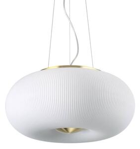 Ideal Lux Arizona SP3 lampadario sospensione Led in vetro bianco soffiato decorato