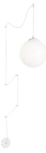 Ideal Lux Boa SP1 lampadario a palla con diffusore in vetro soffiato bianco acidato E27 60W