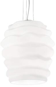 Ideal Lux Karma SP1 Big lampadario moderno in vetro soffiato bianco E27 60W