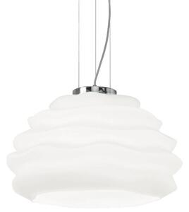 Ideal Lux Karma SP1 Small lampadario moderno in vetro soffiato bianco E27 60W