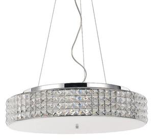 Ideal Lux Roma SP9 lampadario soggiorno moderno con elementi in cristallo G9