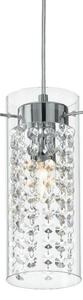 Ideal Lux Iguazù SP1 lampadario moderno in vetro pirex ed elementi in cristallo E14 40W
