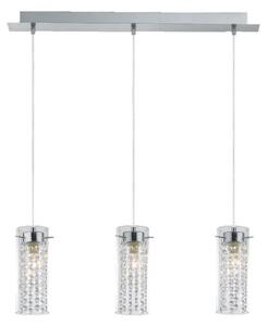 Ideal Lux Iguazù SP3 lampadario moderno in vetro pirex ed elementi in cristallo E14 40W