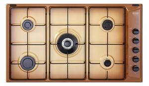 De Longhi Piano Cottura 5 Fuochi a Gas 90 cm (1 Bruciatore Tripla Corona) Terra di Francia YTF 59 DD