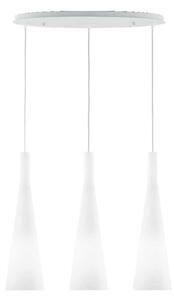 Ideal Lux Milk SP3 lampadario moderno in vetro bianco soffiato e acidato E27 60W