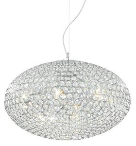 Ideal Lux Orion SP8 lampadario moderno per soggiorno in metallo cromato e cristallo E14 40W