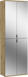 Armadio 4 porte con specchi – Rovere chiaro – BODITE