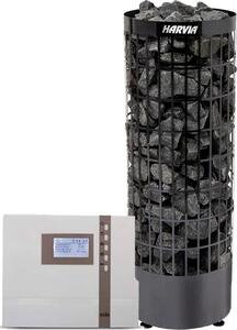 Set stufe per sauna Harvia Cilindro PC90E-nero 9 kW con EOS ECON D4