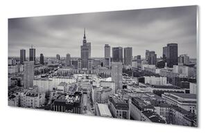 Quadro su vetro acrilico Panorama dei grattacieli di Varsavia 100x50 cm 2 appendini