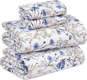 Set di lenzuola in cotone 100%, misura California King, 4 pezzi, tessuto percalle morbido e traspirante, sacco coprimaterasso profondo da 14", qualità standard da hotel, sensazione fresca e confortevole, e tessuto resistente