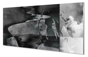 Pannello paraschizzi cucina Cielo in bianco e nero, gente 125x50 cm
