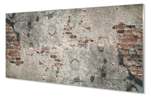 Quadro su vetro acrilico Muro di pietra in mattoni 100x50 cm 2 appendini