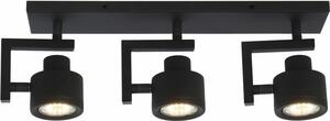 Faretto da soffitto a 3 punti nero orientabile Alenis 2 3xGU10 50W REA823303-02 Reality