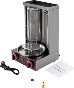 Griglia verticale - griglia elettrica per kebab - Grande capacità - Buona dissipazione del calore - Per uso domestico - Argento