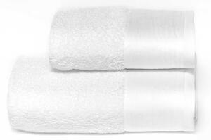 Set Spugna Asciugamani Viso + Ospite con Balza in Raso Garrini Hope Bianco