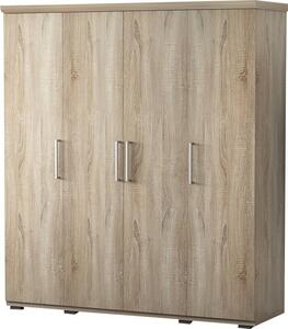 Armadio 4 porte con guardaroba TOM – Rovere sonoma