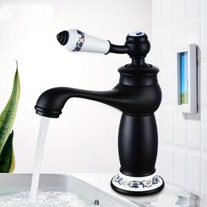 Rubinetteria per bagno - Miscelatore monocomando per lavabo - Montaggio a incasso - Ottone - Miscelatore acqua calda/fredda - Monocomando - Design moderno - Nero