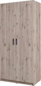 Armadio 2 porte FLEX – Rovere wellington e grigio grafite – Stile moderno con guardaroba