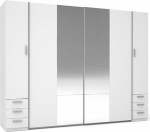 Armadio 4 porte con specchio e 6 cassetti – STAR – Bianco – L264 cm