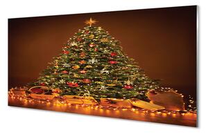 Rivestimento parete cucina Albero di Natale, regali, luci, decorazioni 100x50 cm
