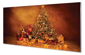 Rivestimento parete cucina Albero di Natale, regali, luci, decorazioni 100x50 cm