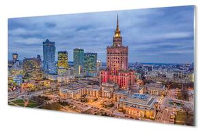 Pannello paraschizzi cucina Panorama del tramonto di Varsavia 100x50 cm